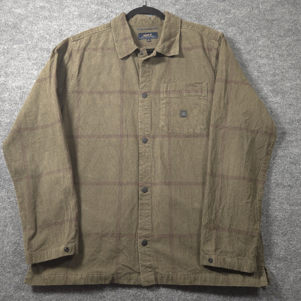 Roark Cordlord Corduroy Shacket Jacket Large Dark Military‎ Green Overshirt